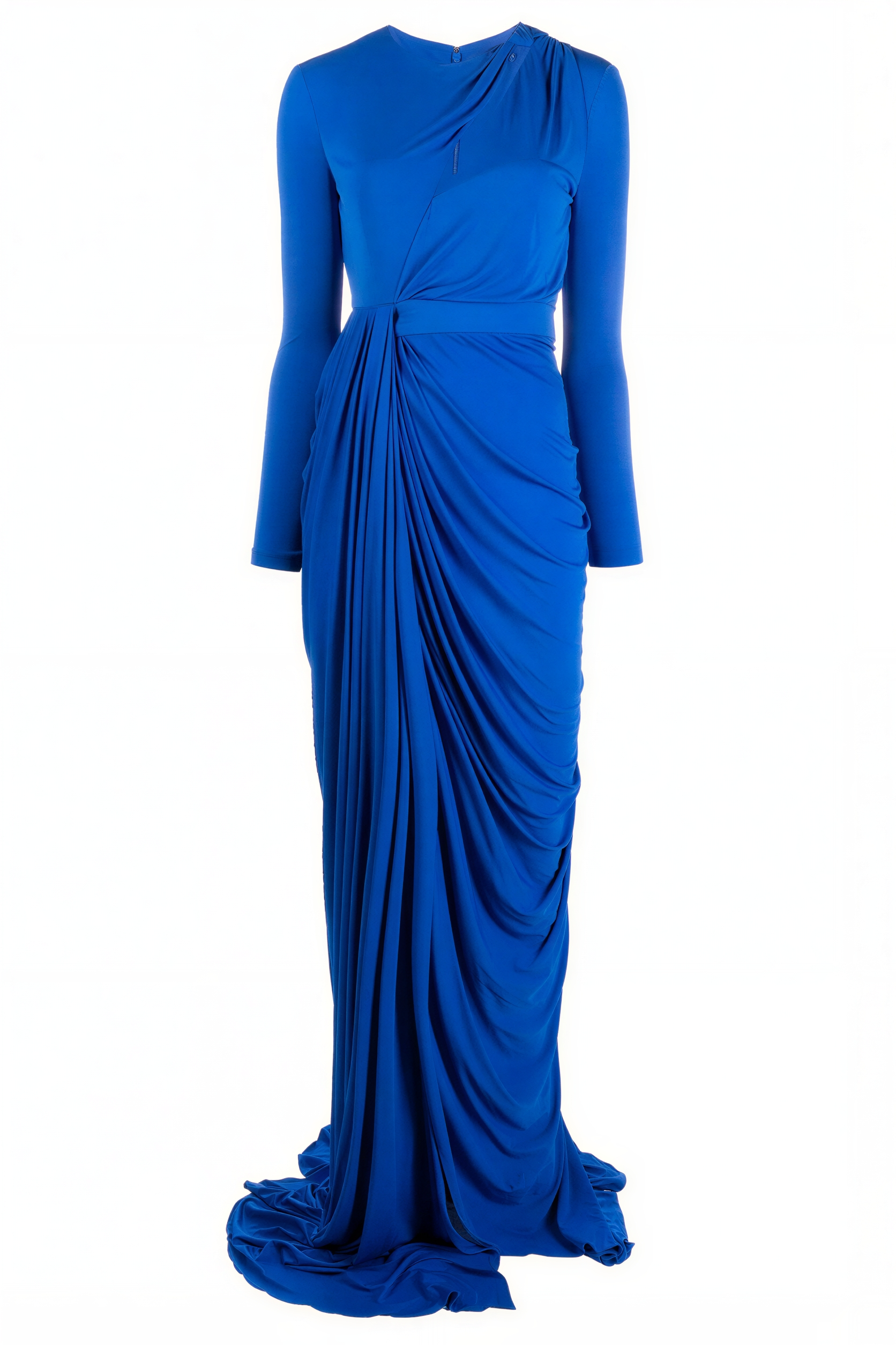 Knotted Ruched Round Neck Maxi Dress