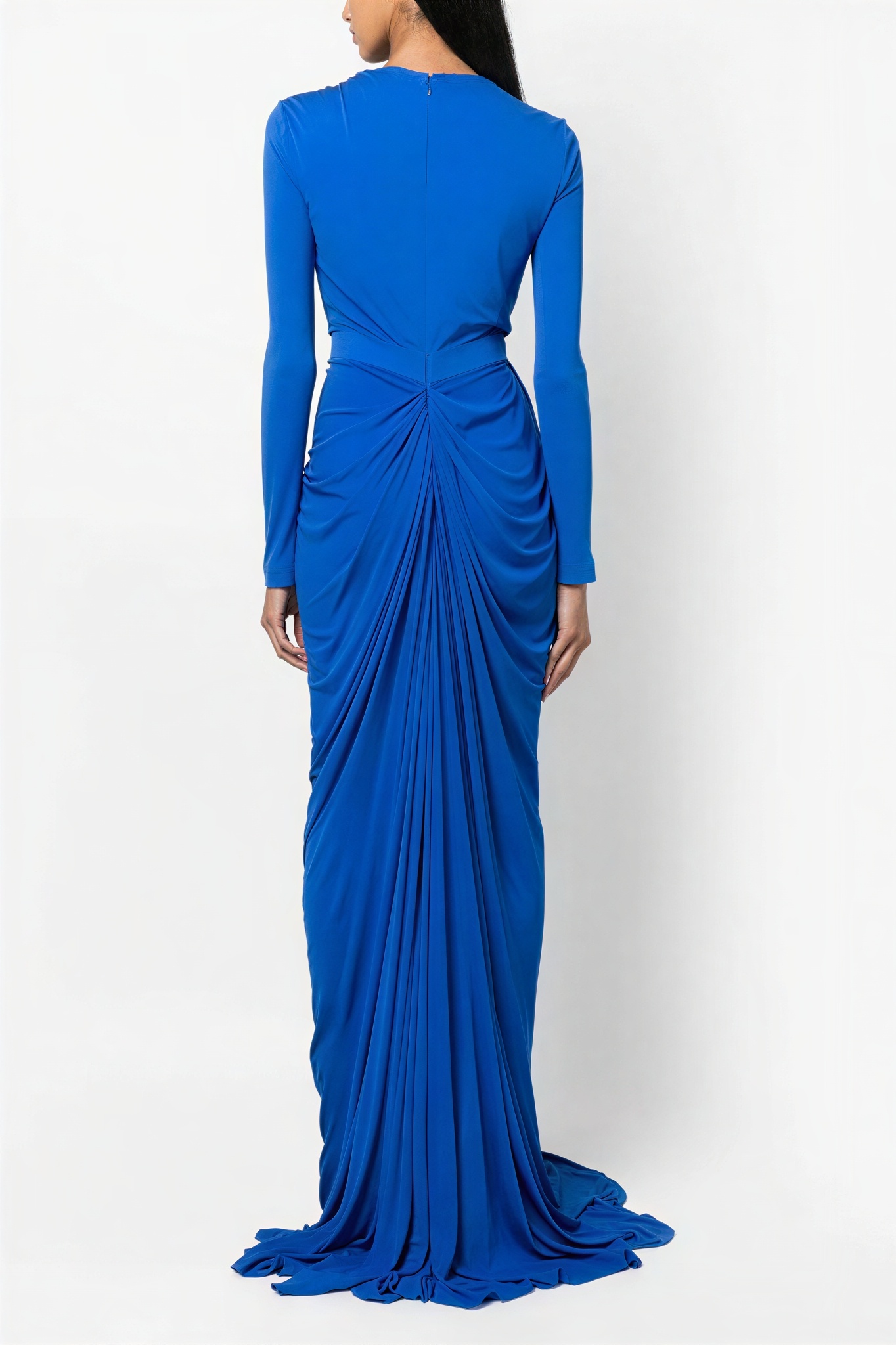 Knotted Ruched Round Neck Maxi Dress