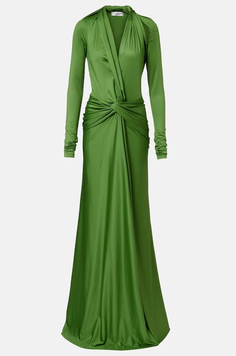Jersey Knotted Cut-Out Maxi Dress
