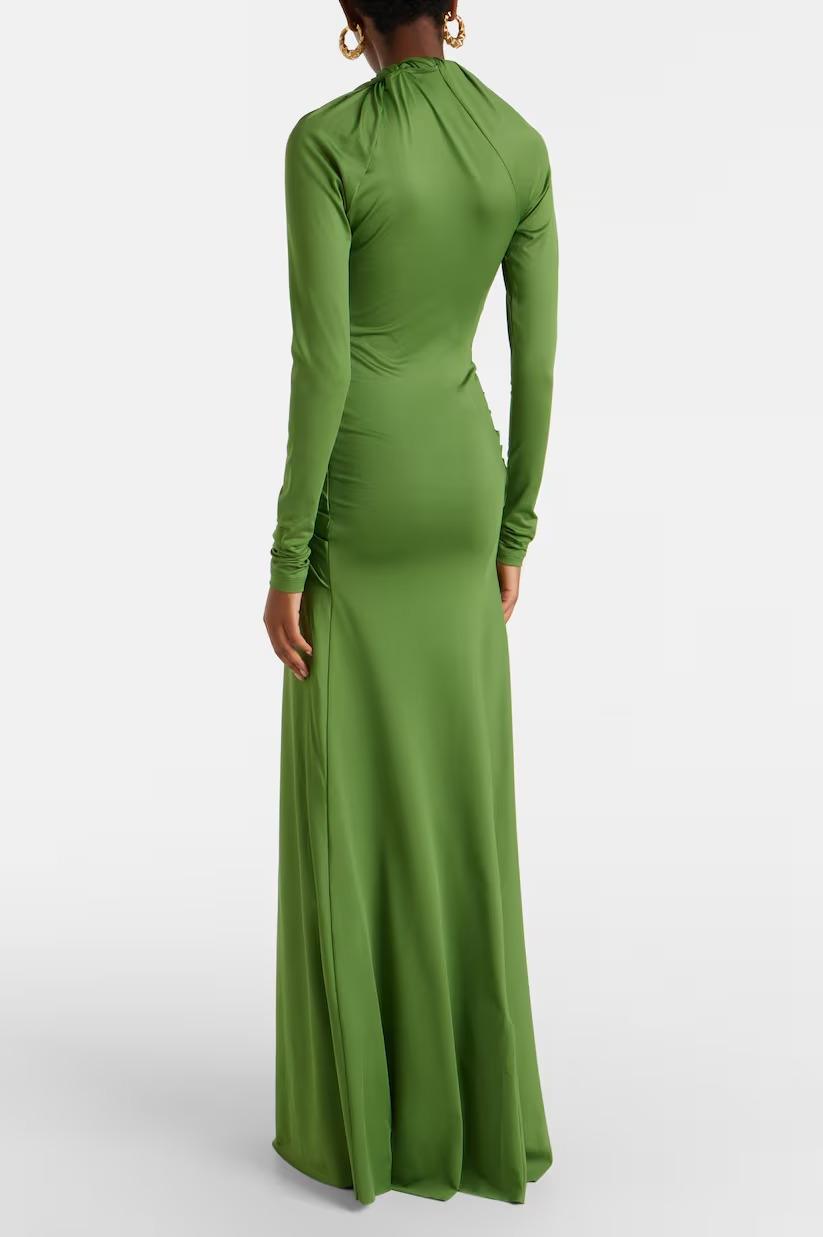 Jersey Knotted Cut-Out Maxi Dress