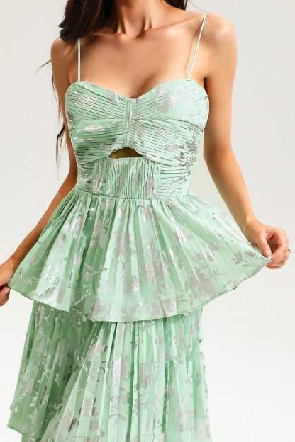 Cami Backless Cut-Out Tiered Ruffle Hem Midi Dress