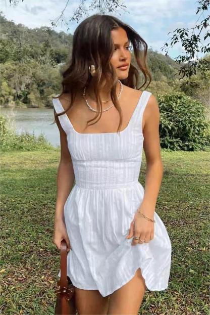 Square Collar Cami Mini Dress