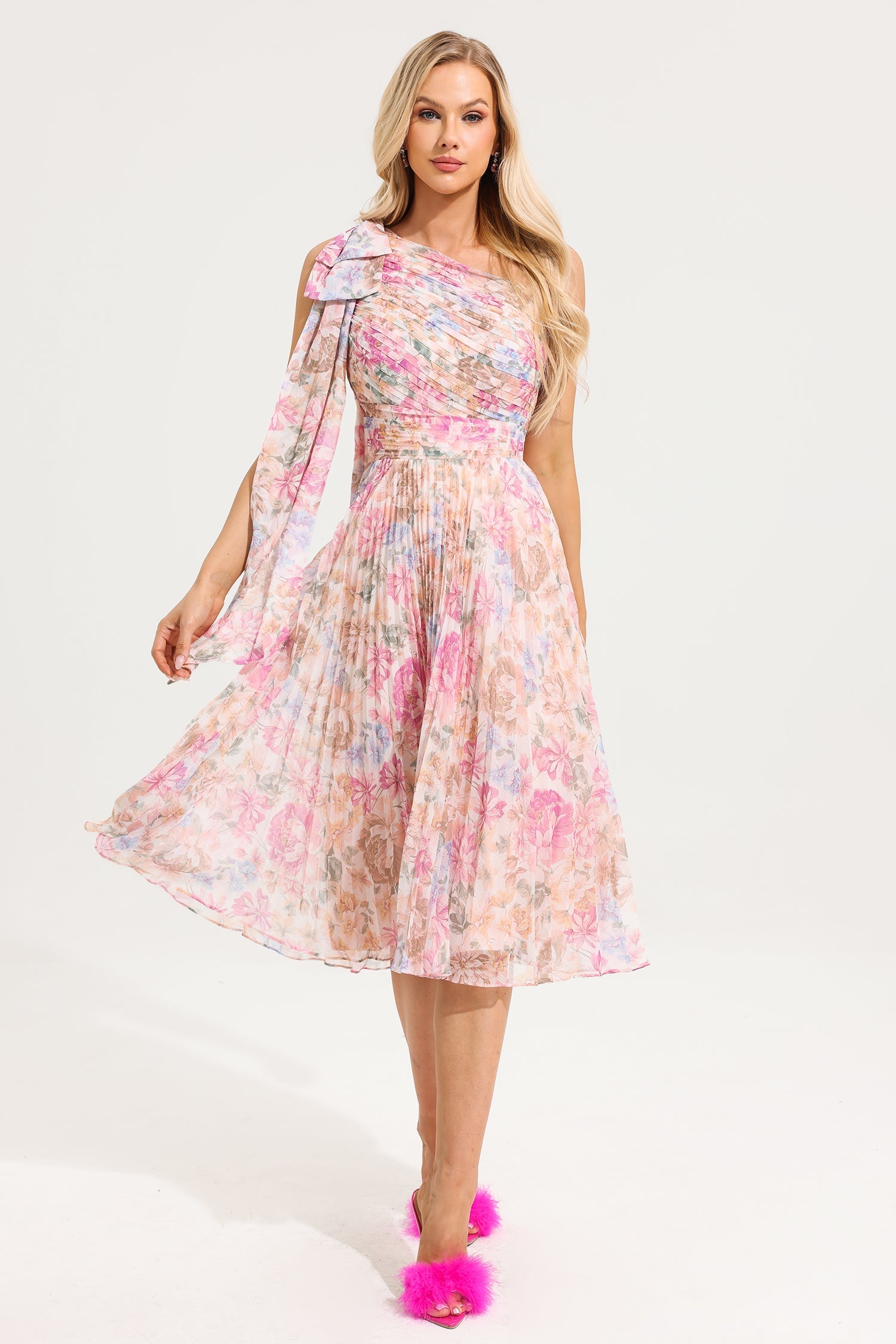 Casual Print Patchwork One Shoulder Cake Skirt Dresses Casual Print Patchwork One Shoulder Cake Skirt Dresses