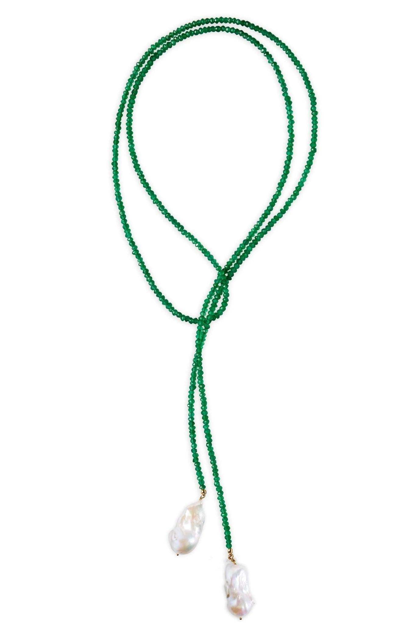 Chalcedony Geometric Irregular Natural Pearl Necklace