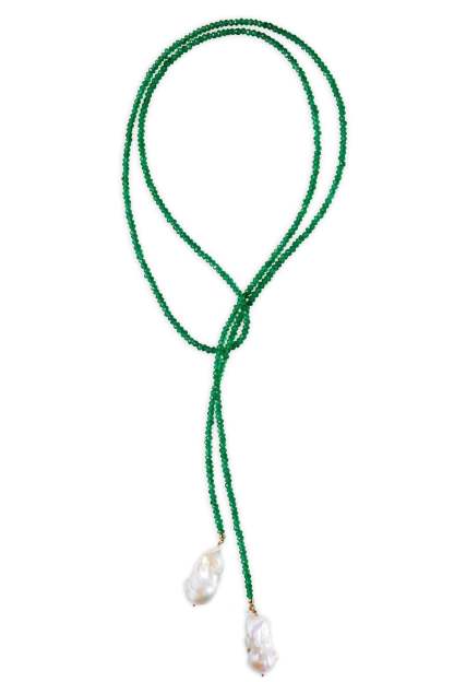 Chalcedony Geometric Irregular Natural Pearl Necklace