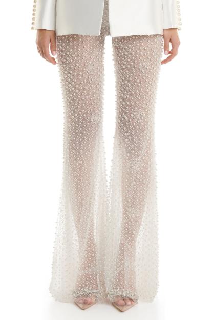 Beaded Sequin Mesh Pants
