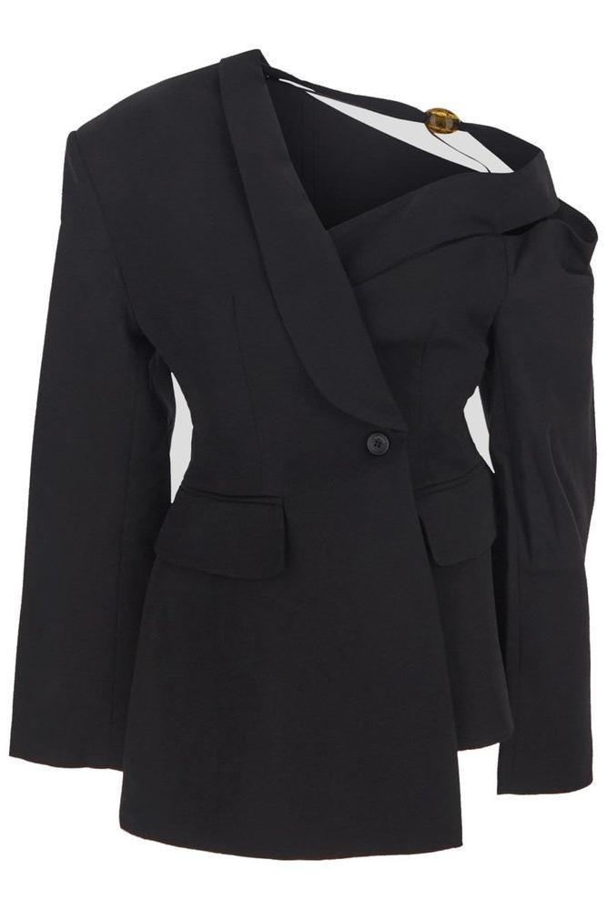 One-Shoulder Asymmetric Blazer