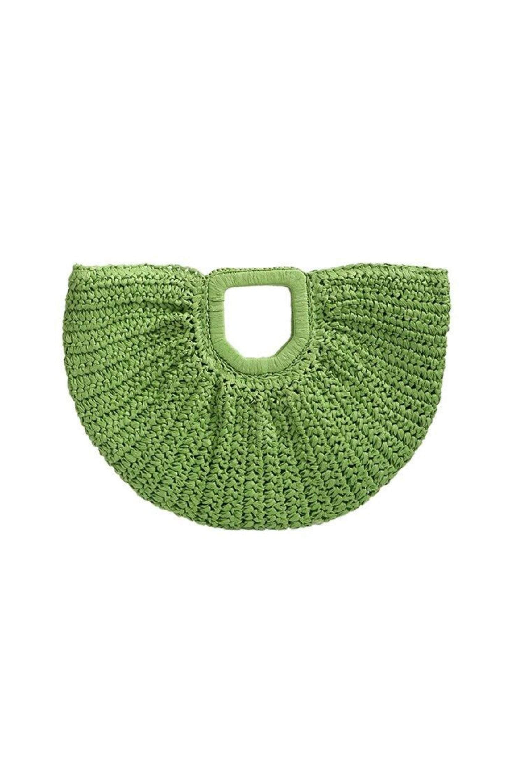 Large Handmade Strawhand Moon Bag