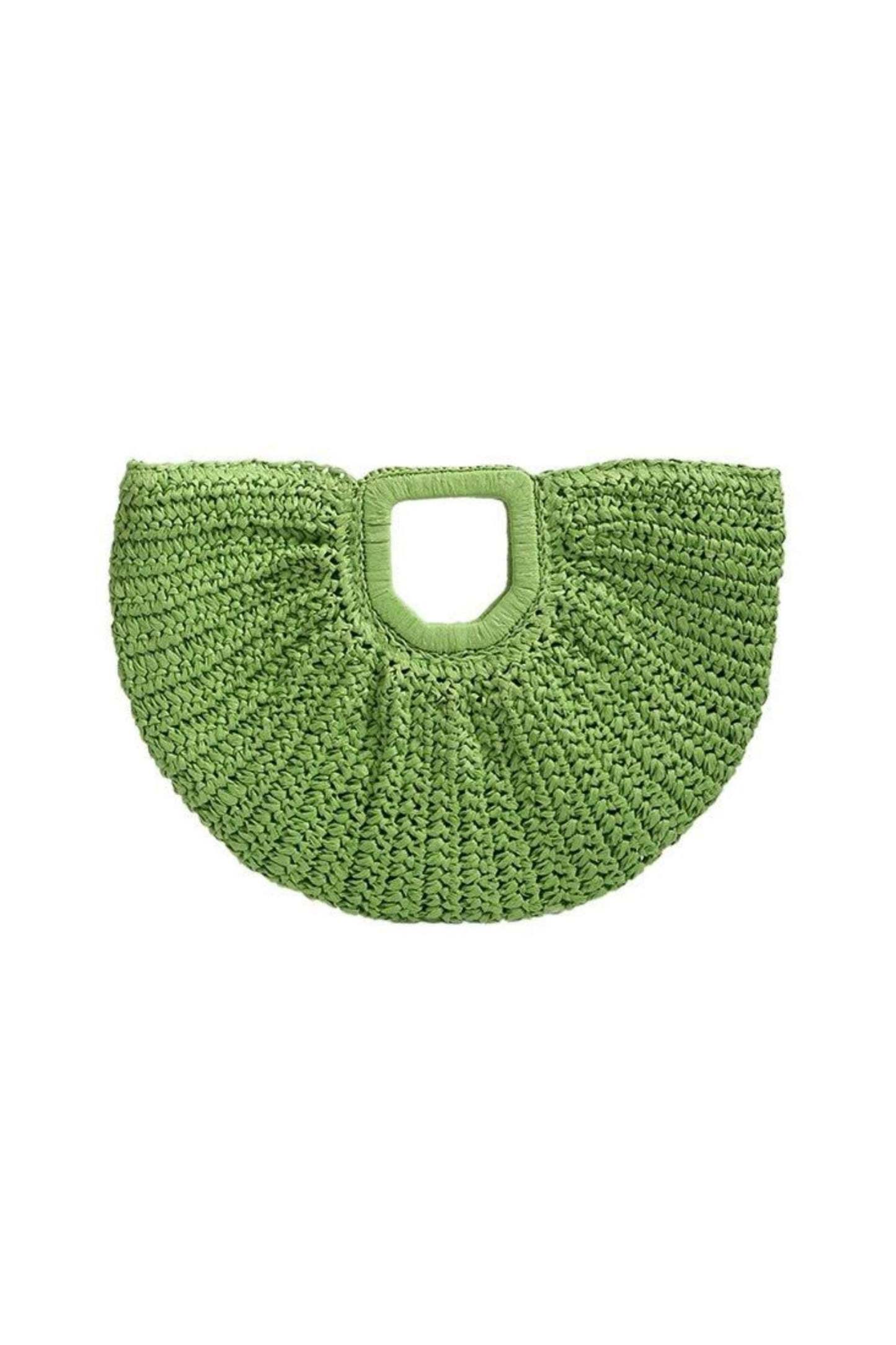 Large Handmade Strawhand Moon Bag