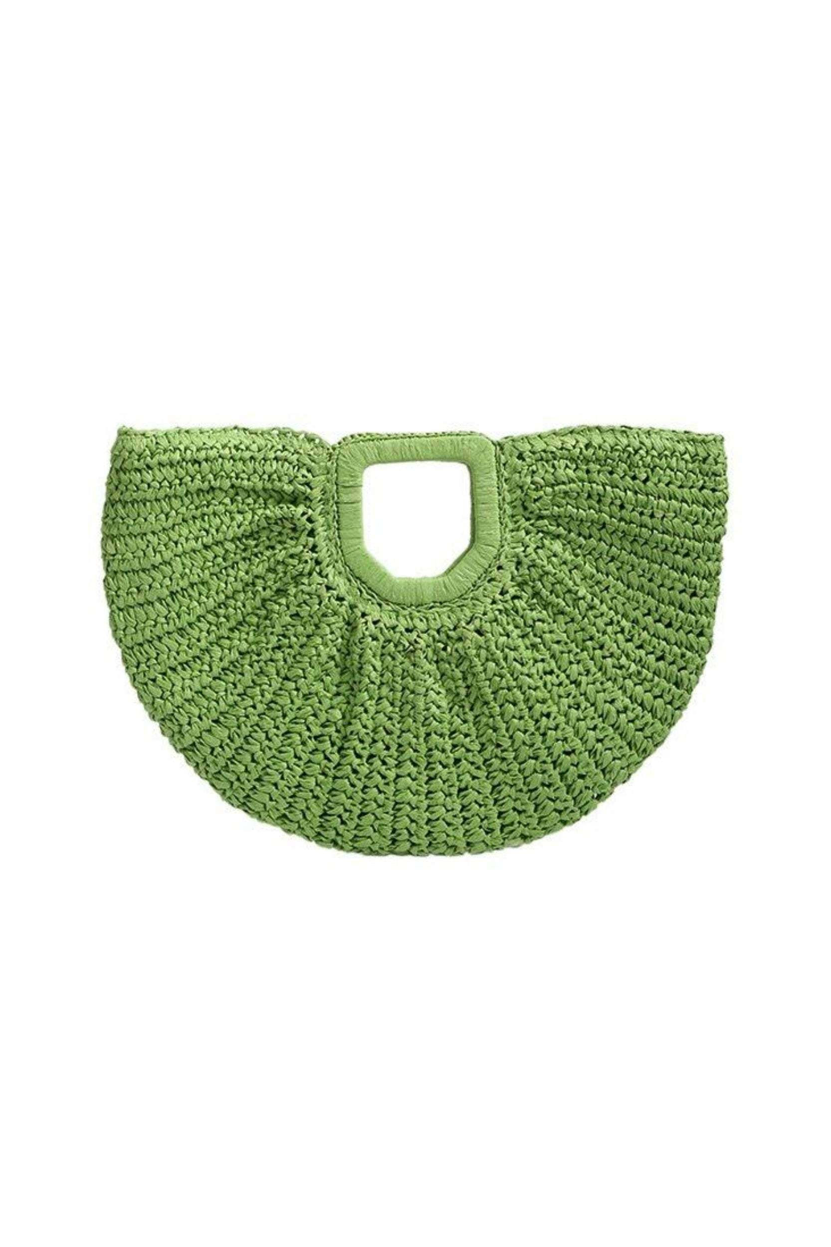 Large Handmade Strawhand Moon Bag