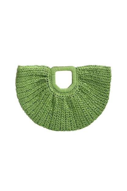 Large Handmade Strawhand Moon Bag