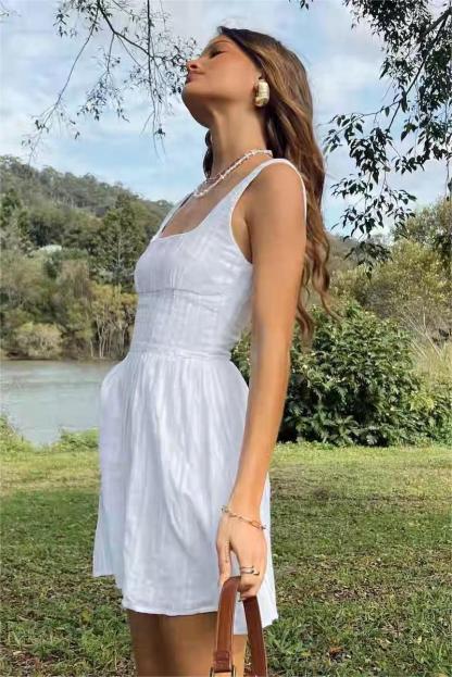 Square Collar Cami Mini Dress