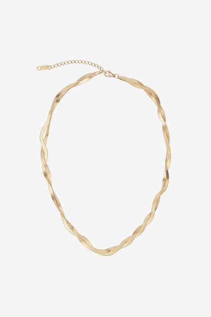 Gold Tone Two Strand Cross Necklace