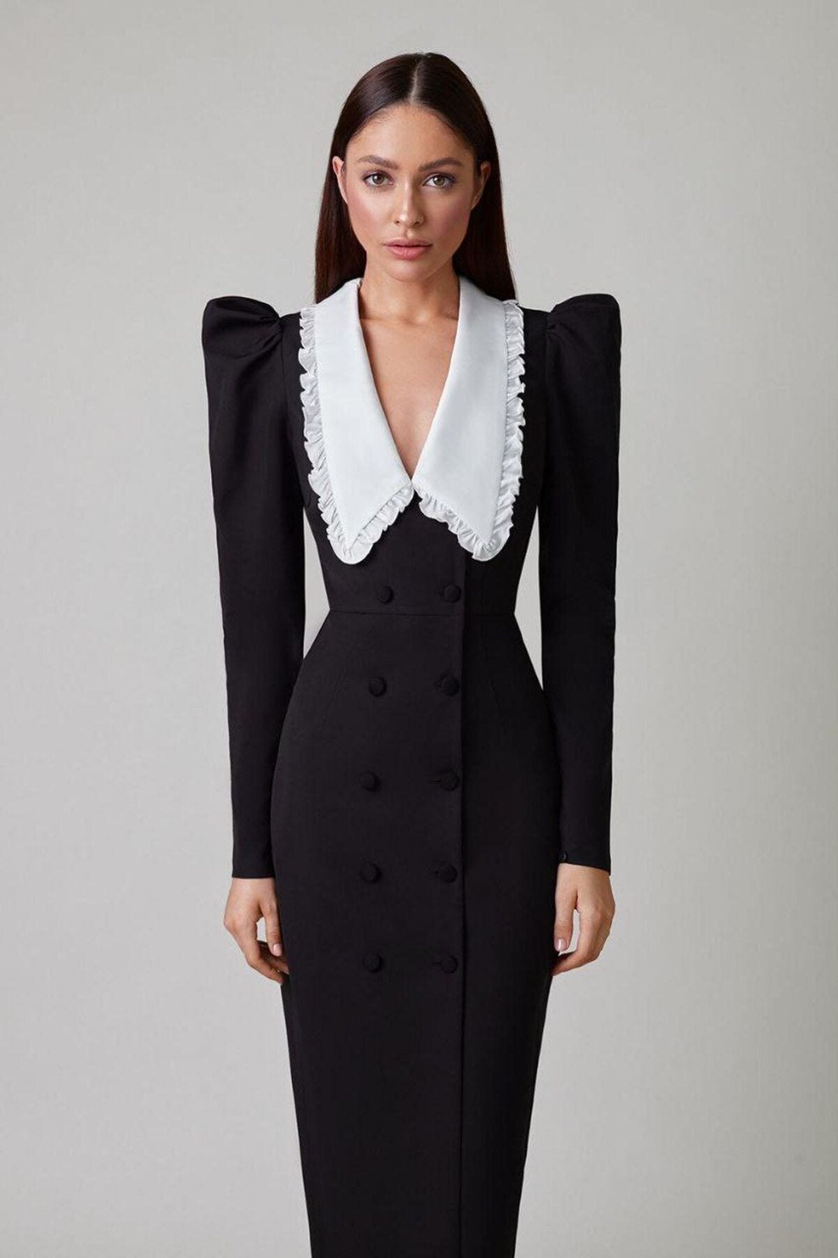 Splicing contrast zipper stand collar long sleeve Bodycon Dresses Splicing contrast zipper stand collar long sleeve Bodycon Dresses