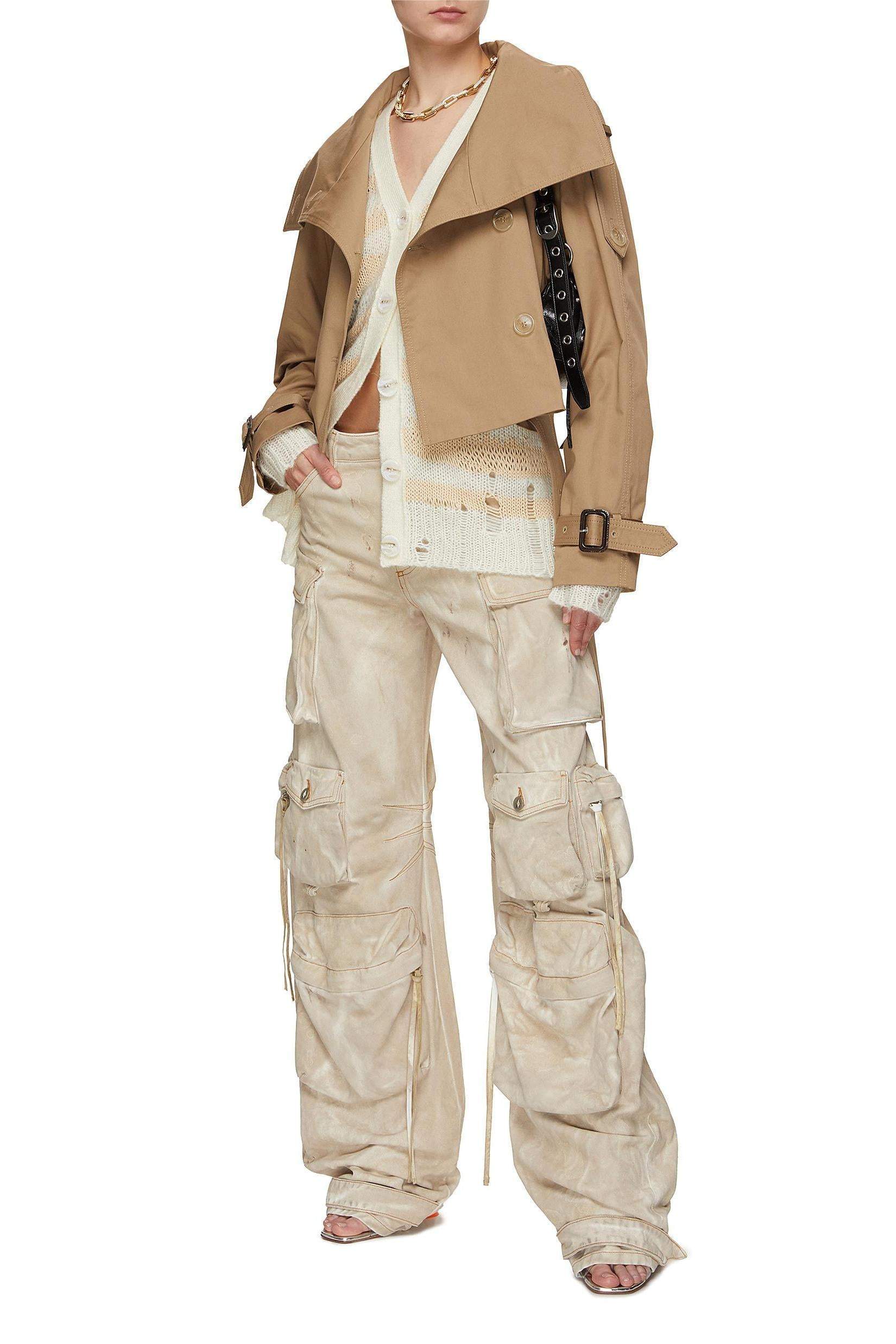 Brown Long Sleeves Buckle Belted Suit