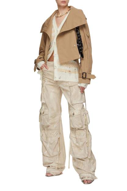 Brown Long Sleeves Buckle Belted Suit