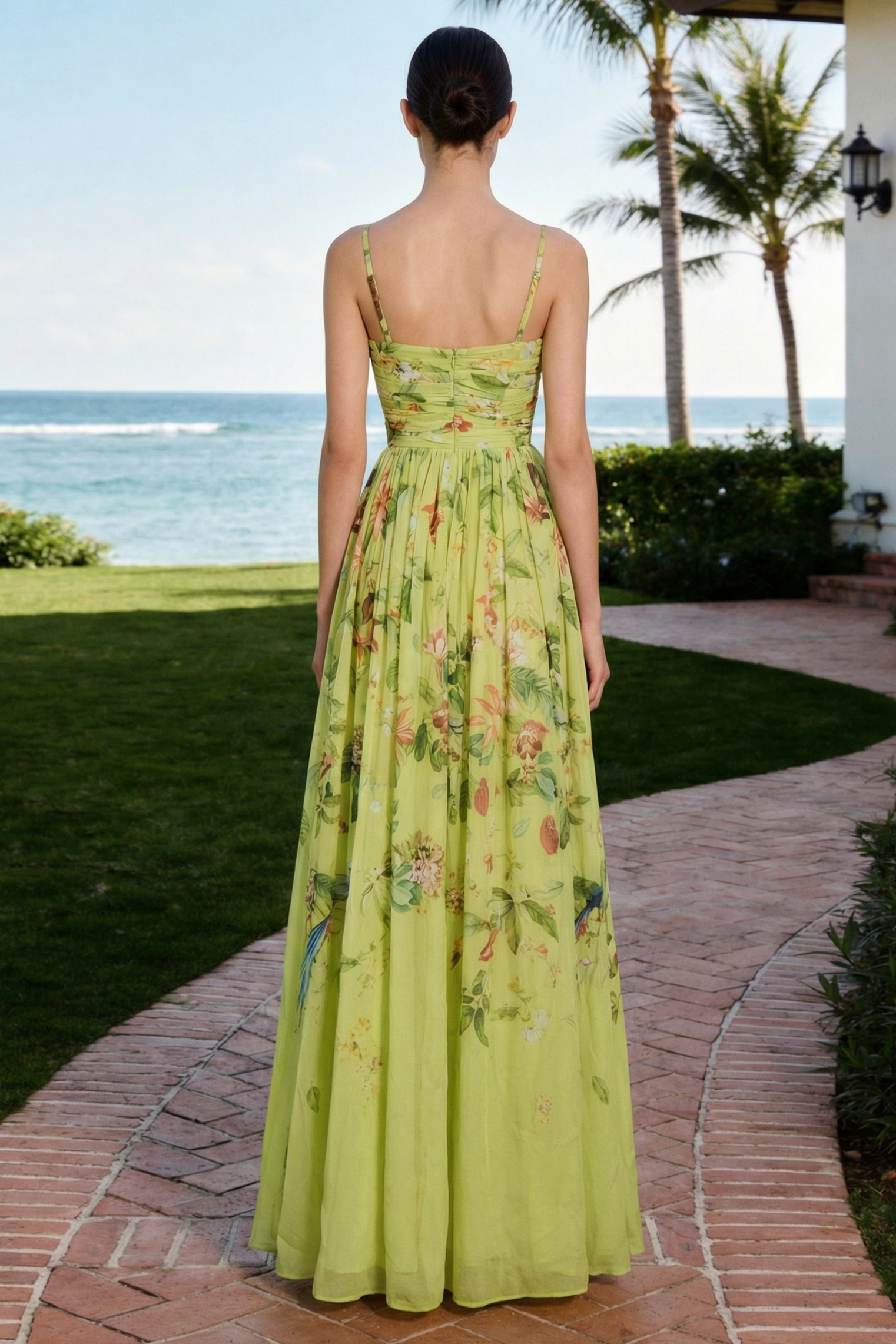 Chiffon Floral Sleeveless Maxi Dress