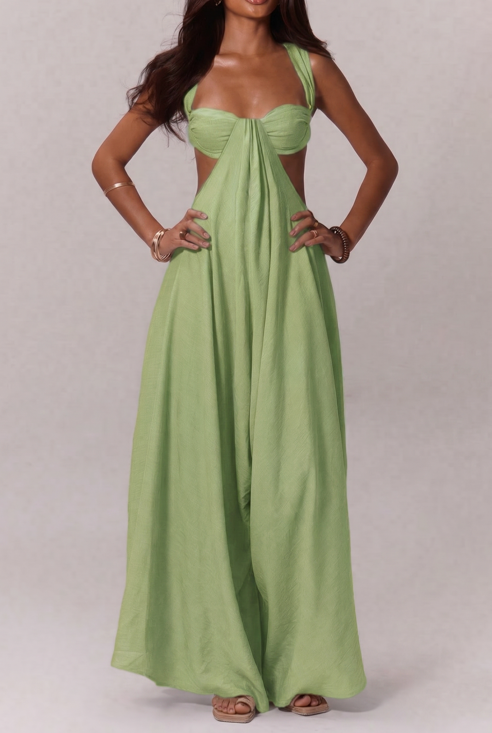 Backless Gathering Jumpsuit