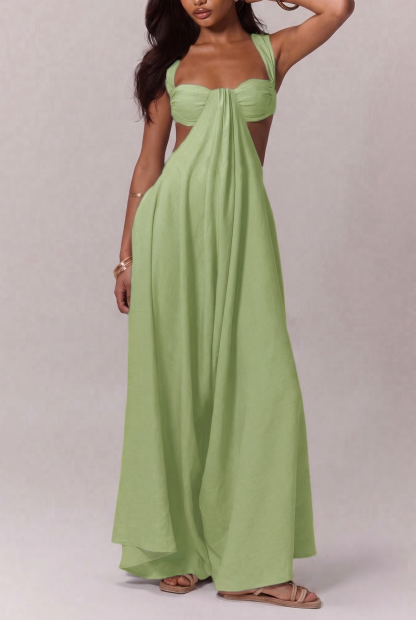 Backless Gathering Jumpsuit