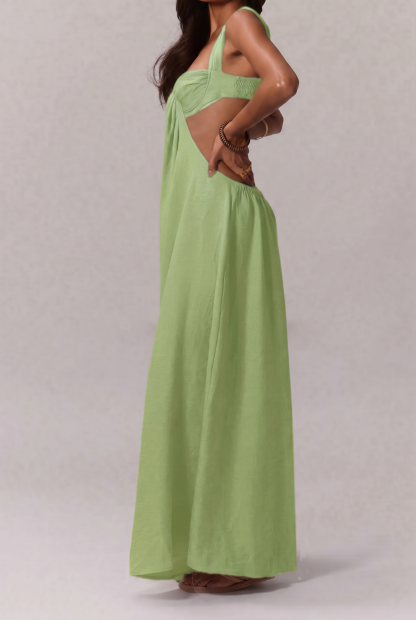 Backless Gathering Jumpsuit