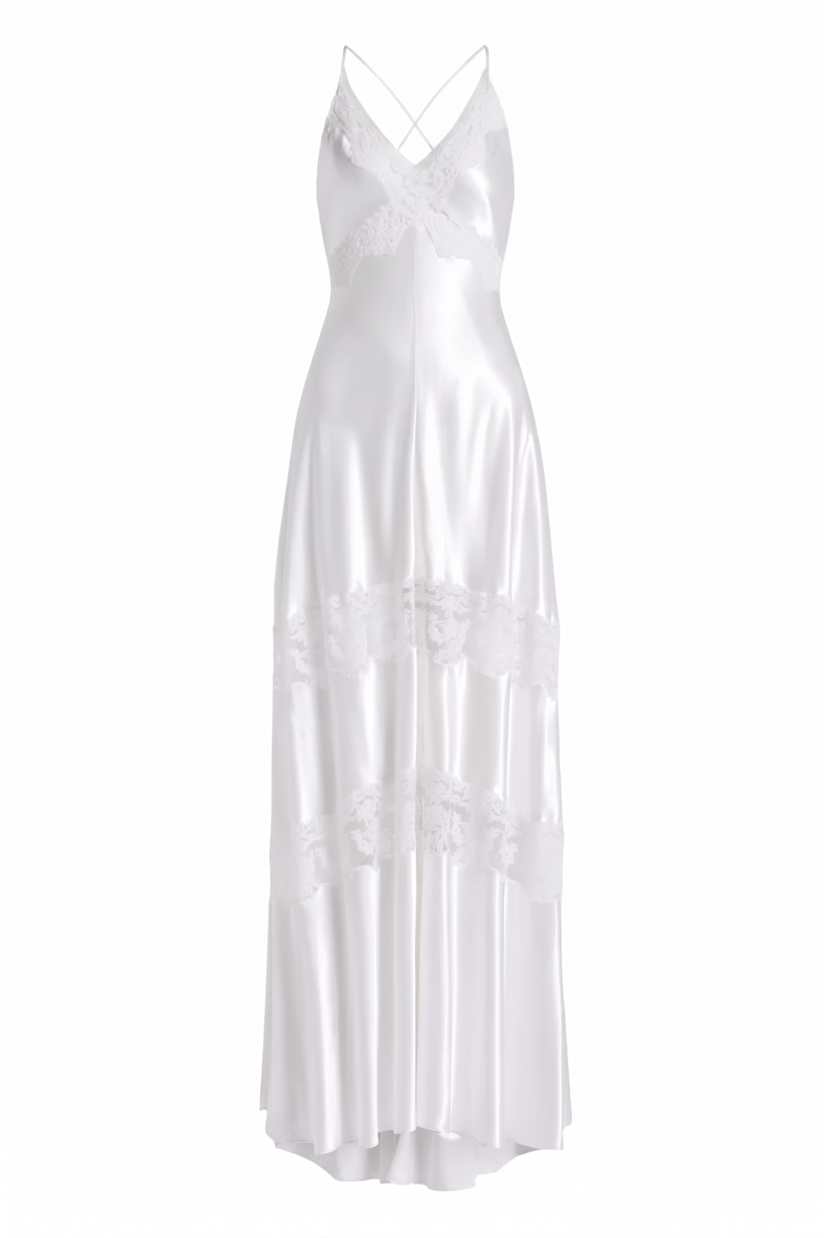 Lace Satin Sweetheart Neck Midi Dress