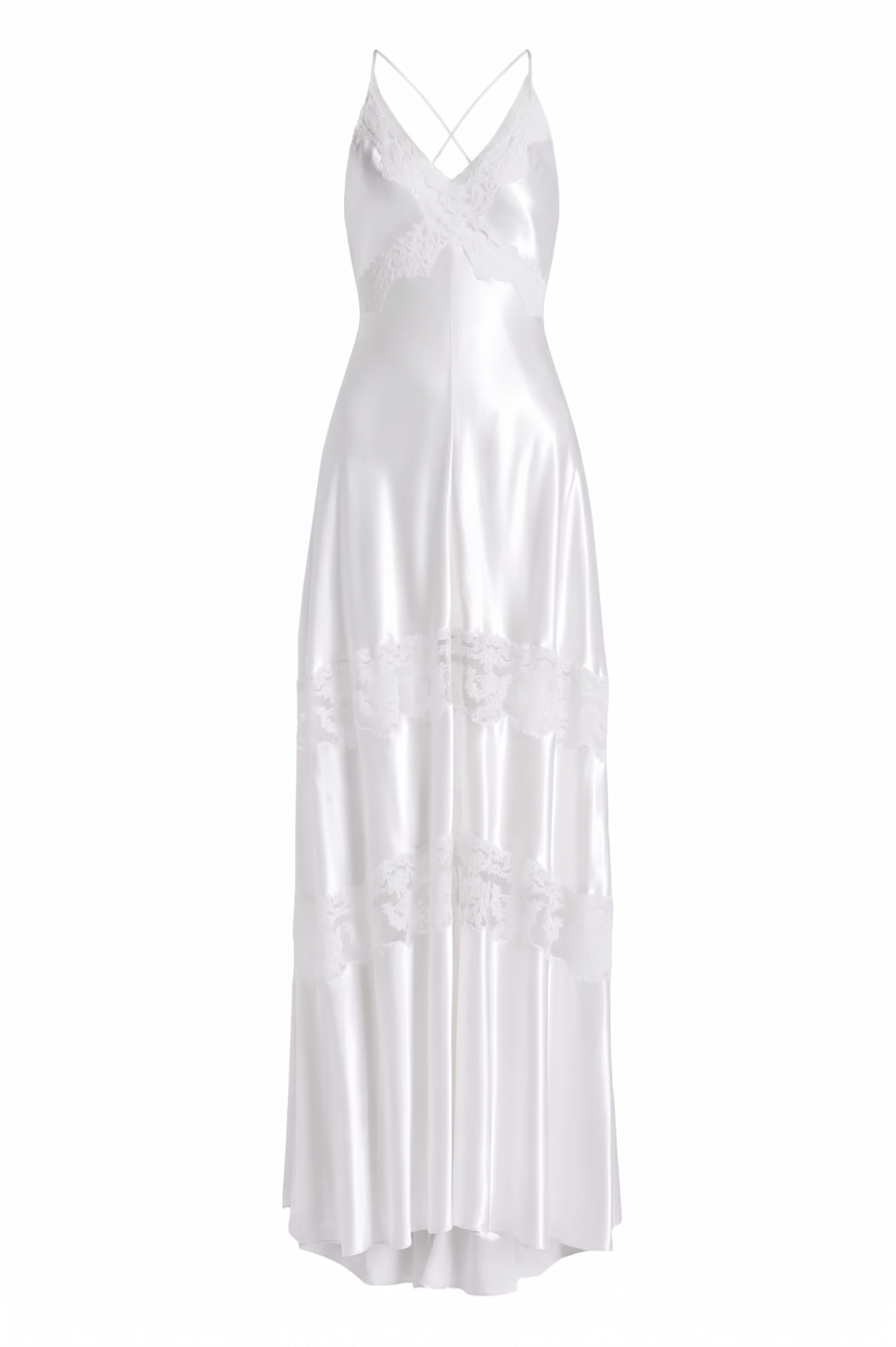 Lace Satin Sweetheart Neck Midi Dress