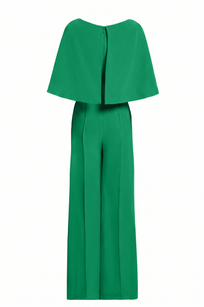V-Neck Bow Cape Sleeve Jumpsuit