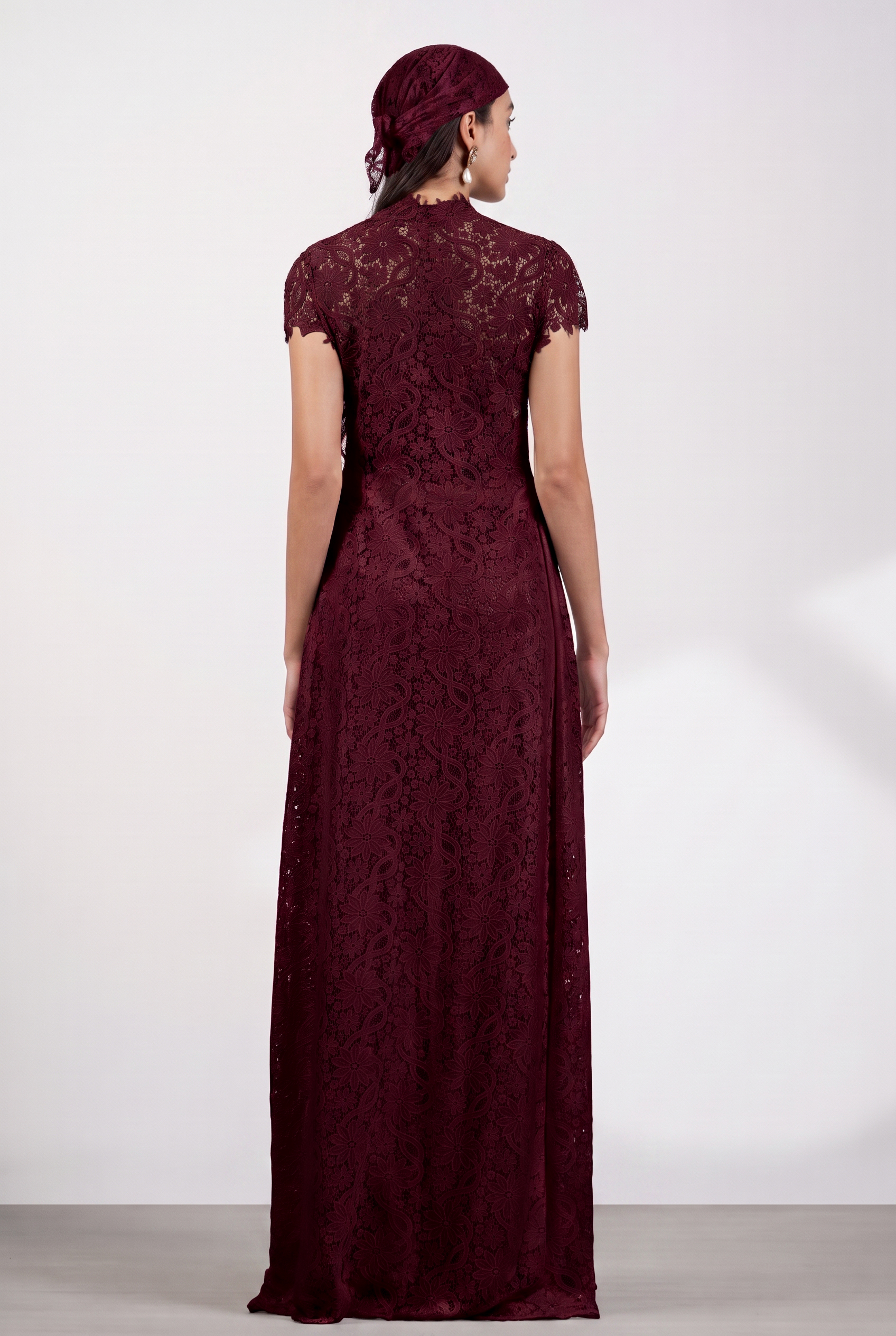 Lace Slit Top & Mid Waist Pants Set