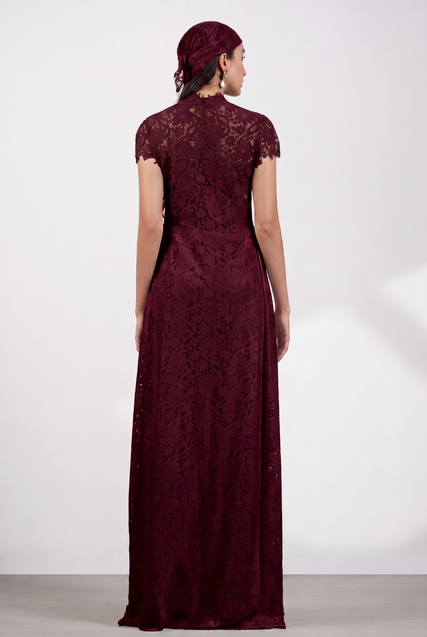 Lace Slit Top & Mid Waist Pants Set