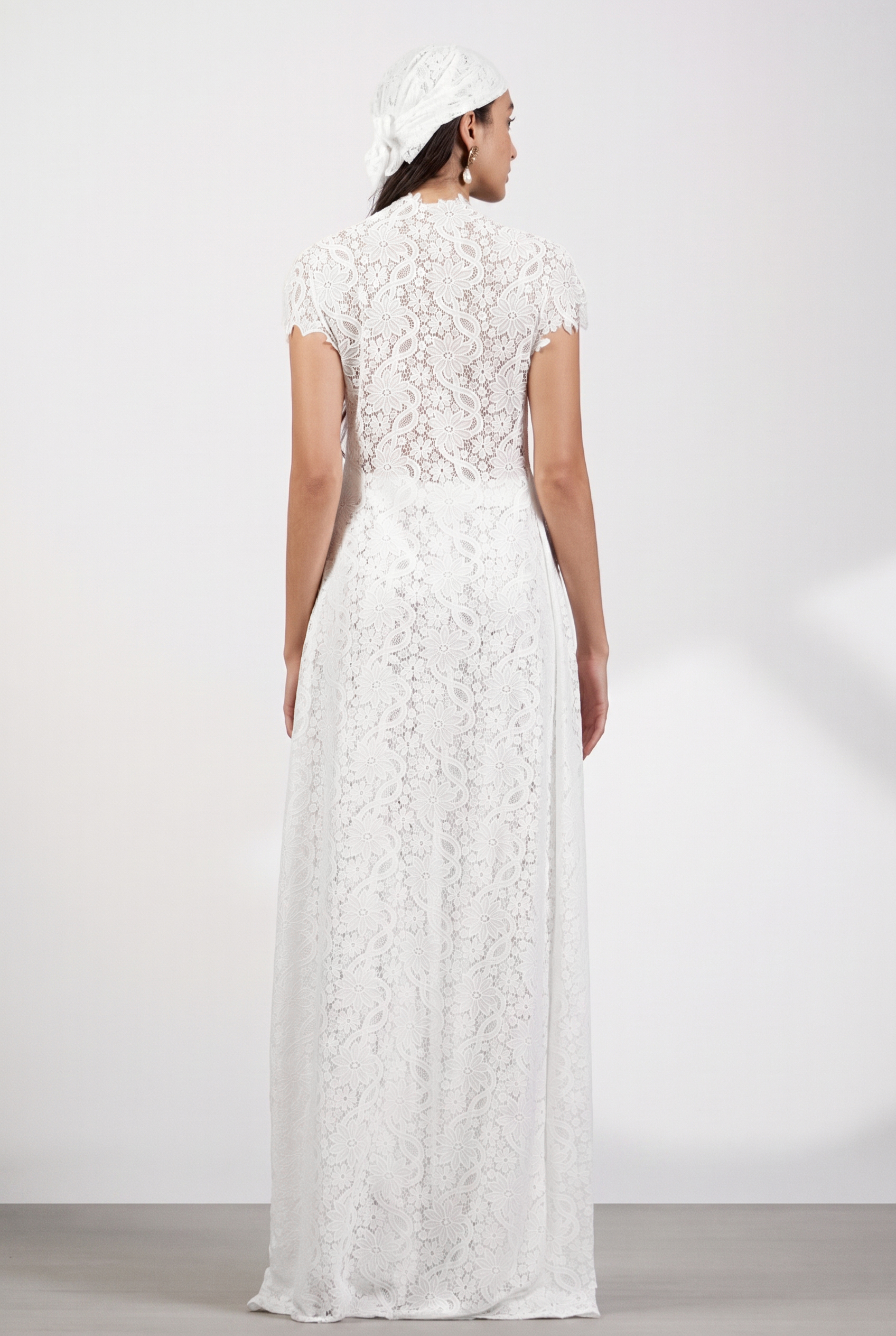 Lace Slit Top & Mid Waist Pants Set