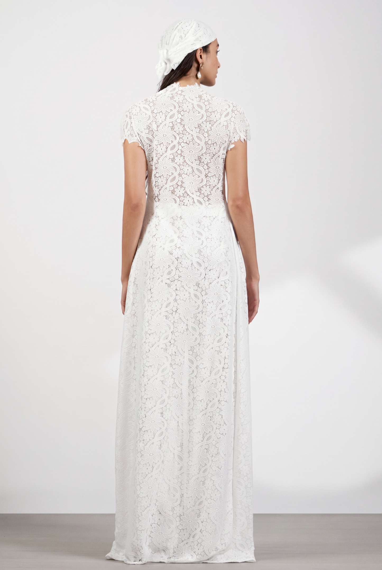 Lace Slit Top & Mid Waist Pants Set