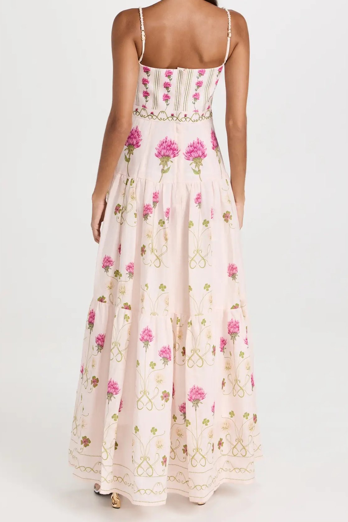 Floral Cami Tapered Waist Midi Dress