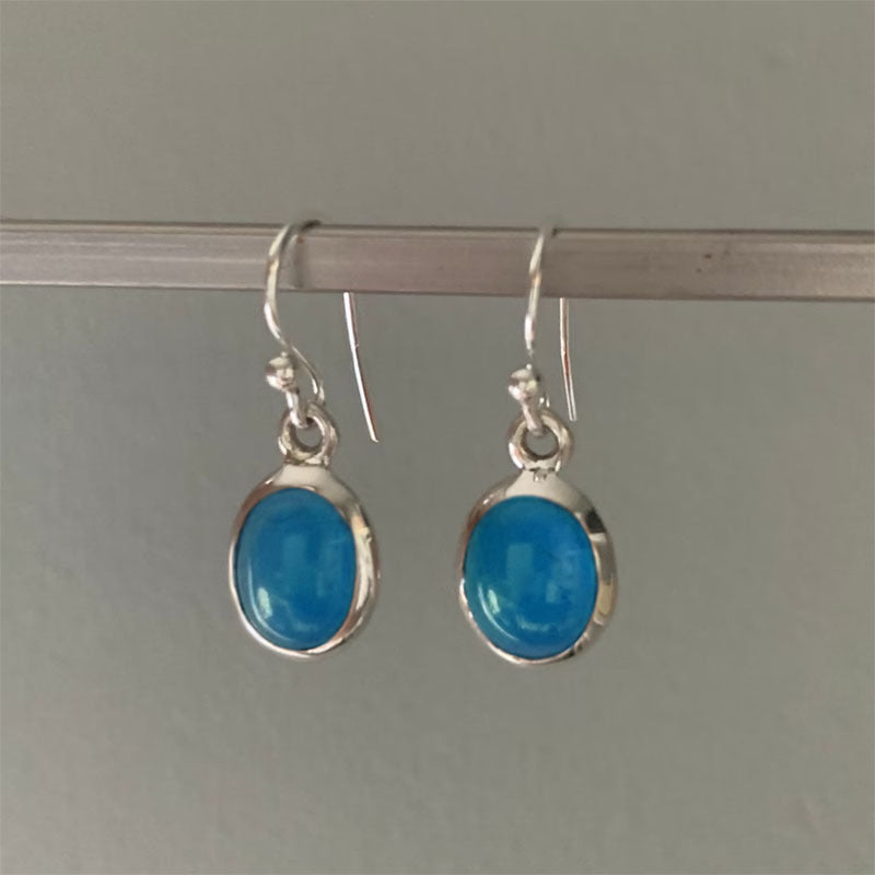 Small and unique coral zircon oval hanging earrings-VSWOO