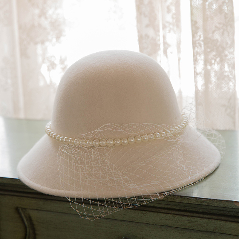 French Elegant Mesh Wedding Hat
