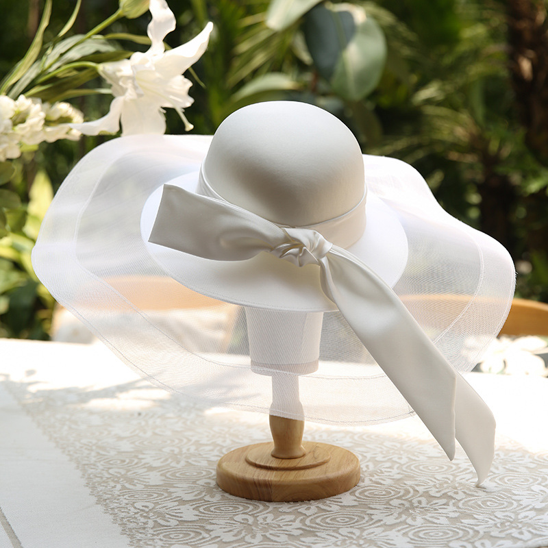 French Luxury Mesh Exaggerated Top Hat