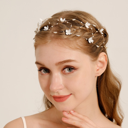 Hand-Beaded Retro Versatile Flower Mesh Bridal Accessories