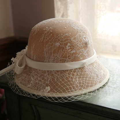 Elegant Lace Flower Hepburn Fisherman Hat