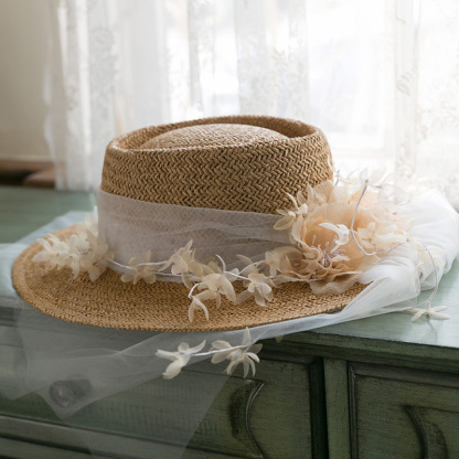French Wedding Retro Gauze Straw Hat
