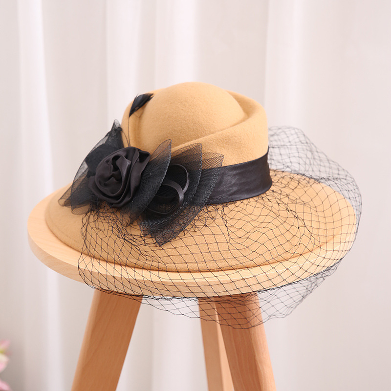 British Hepburn Large Brim Wool Felt Hat