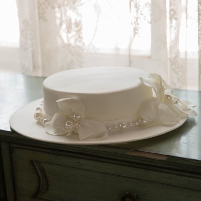 French Retro Elegant Bridal Mesh Flower Top Hat