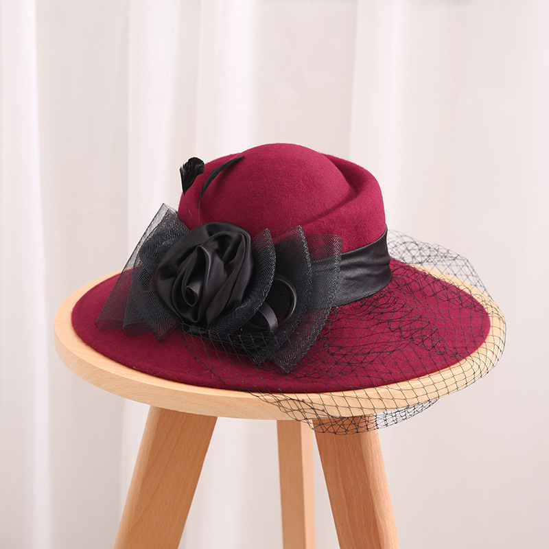 British Hepburn Large Brim Wool Felt Hat