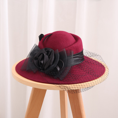 British Hepburn Large Brim Wool Felt Hat