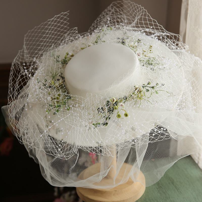 Women's French Hepburn White Top Hat