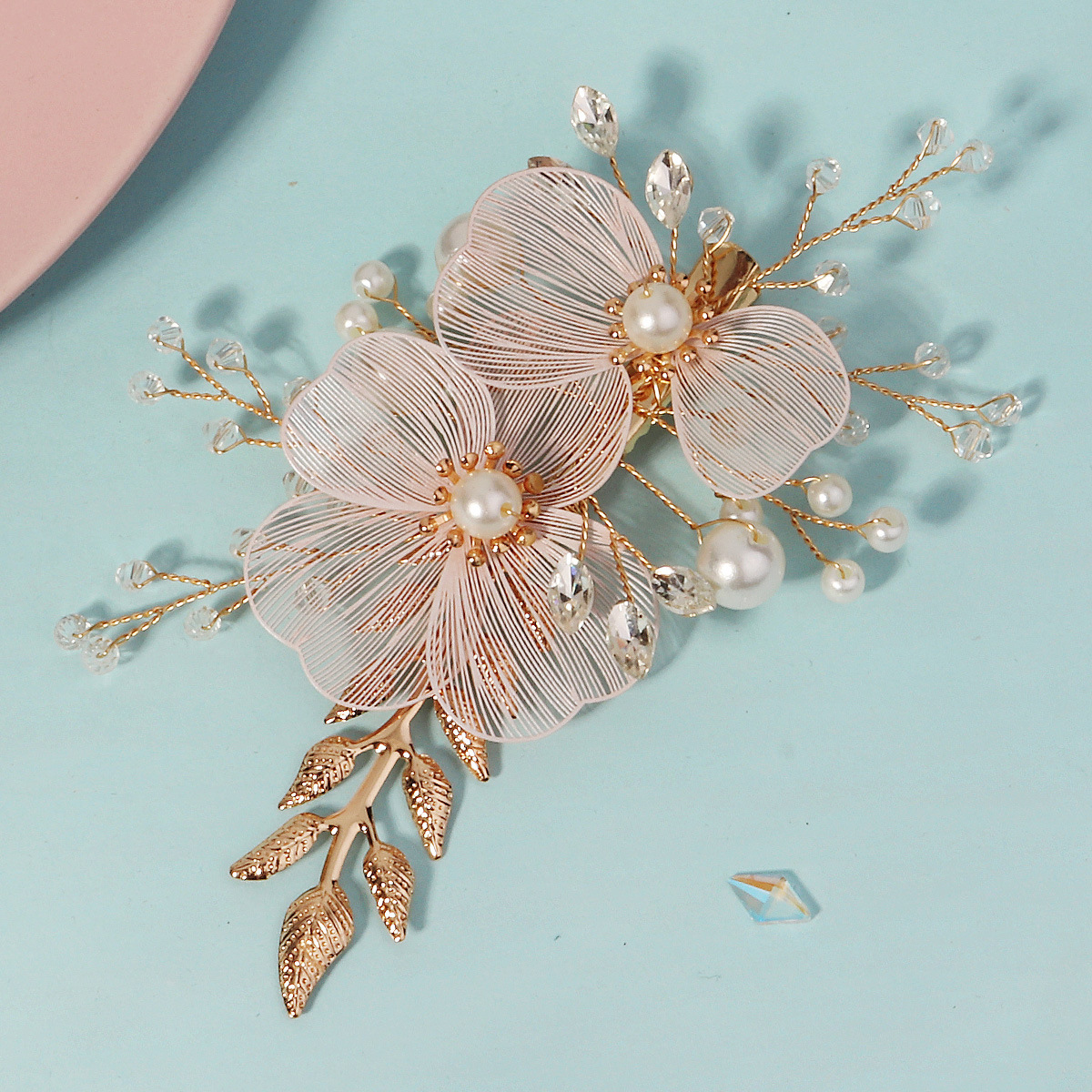 Handmade Crystal Pearl Wedding Hair Accessory