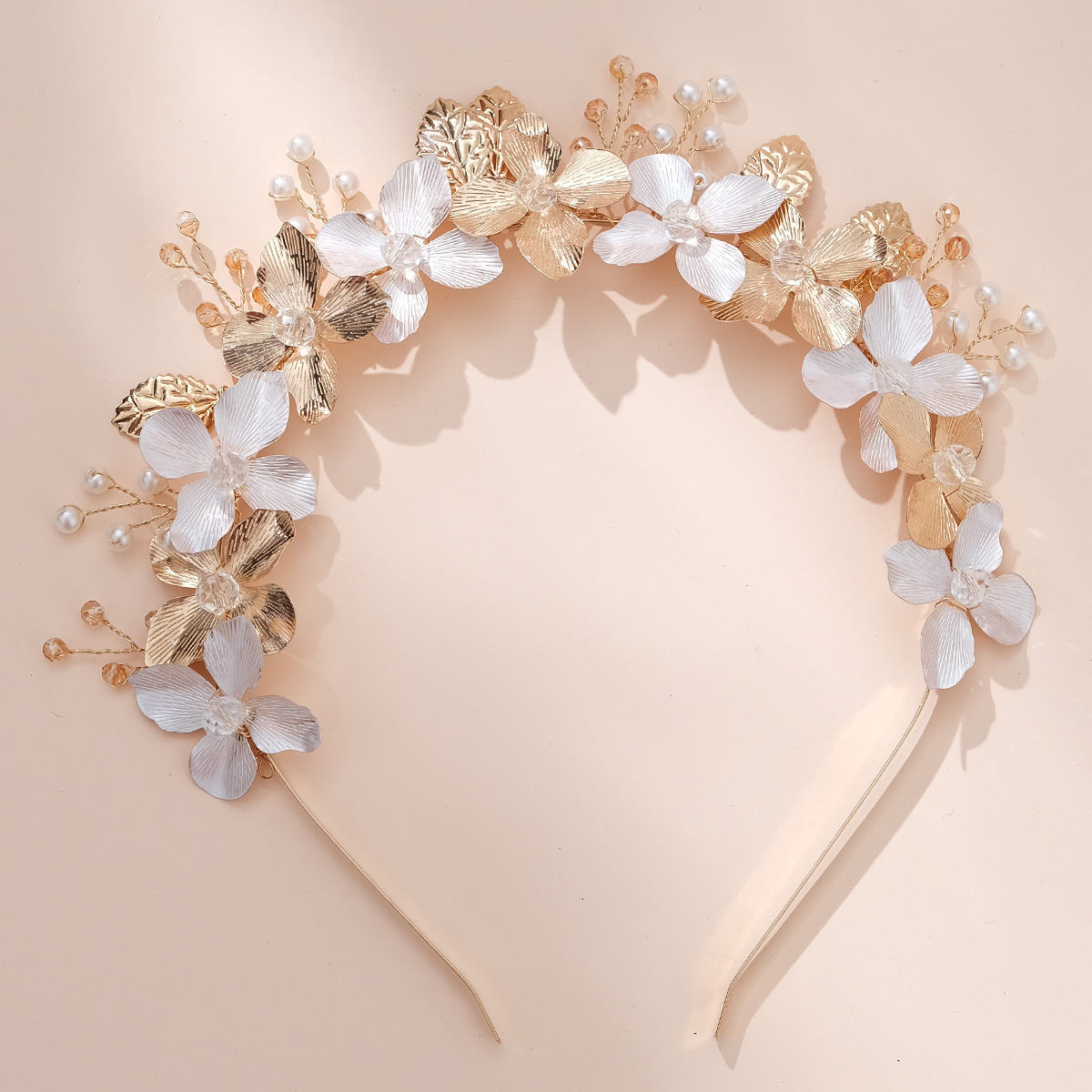 Handmade Forest Alloy Flower Leaves Bridal Headband
