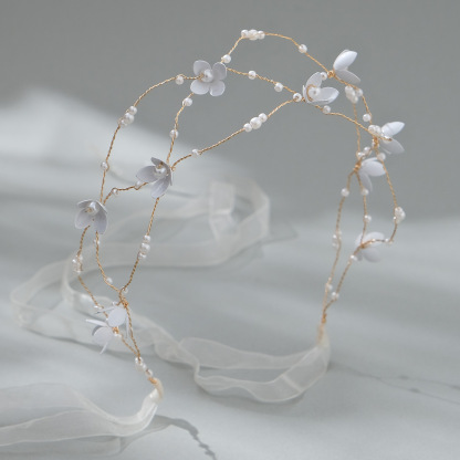 Hand-Beaded Retro Versatile Flower Mesh Bridal Accessories