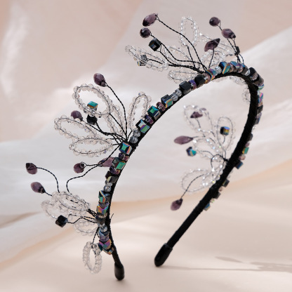 Handmade Beaded Crystal Flower Headbands For Women