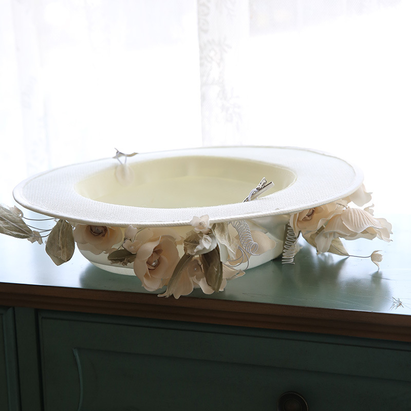 French Retro White Flower Top Hat