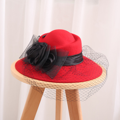 British Hepburn Large Brim Wool Felt Hat
