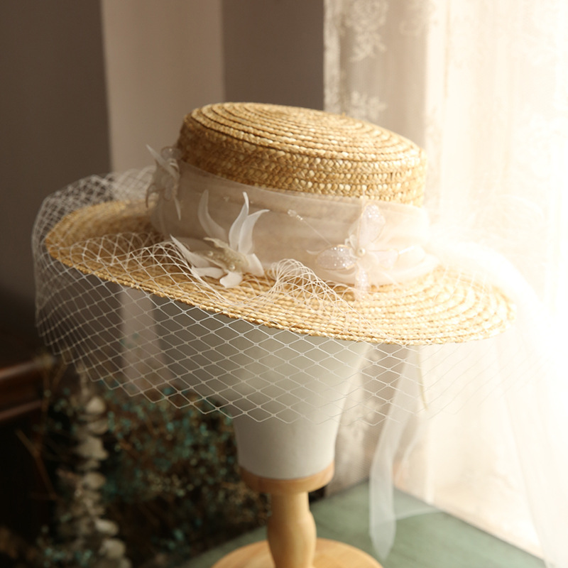 Women's Seaside Vacation Sunshade Mesh Straw Hat